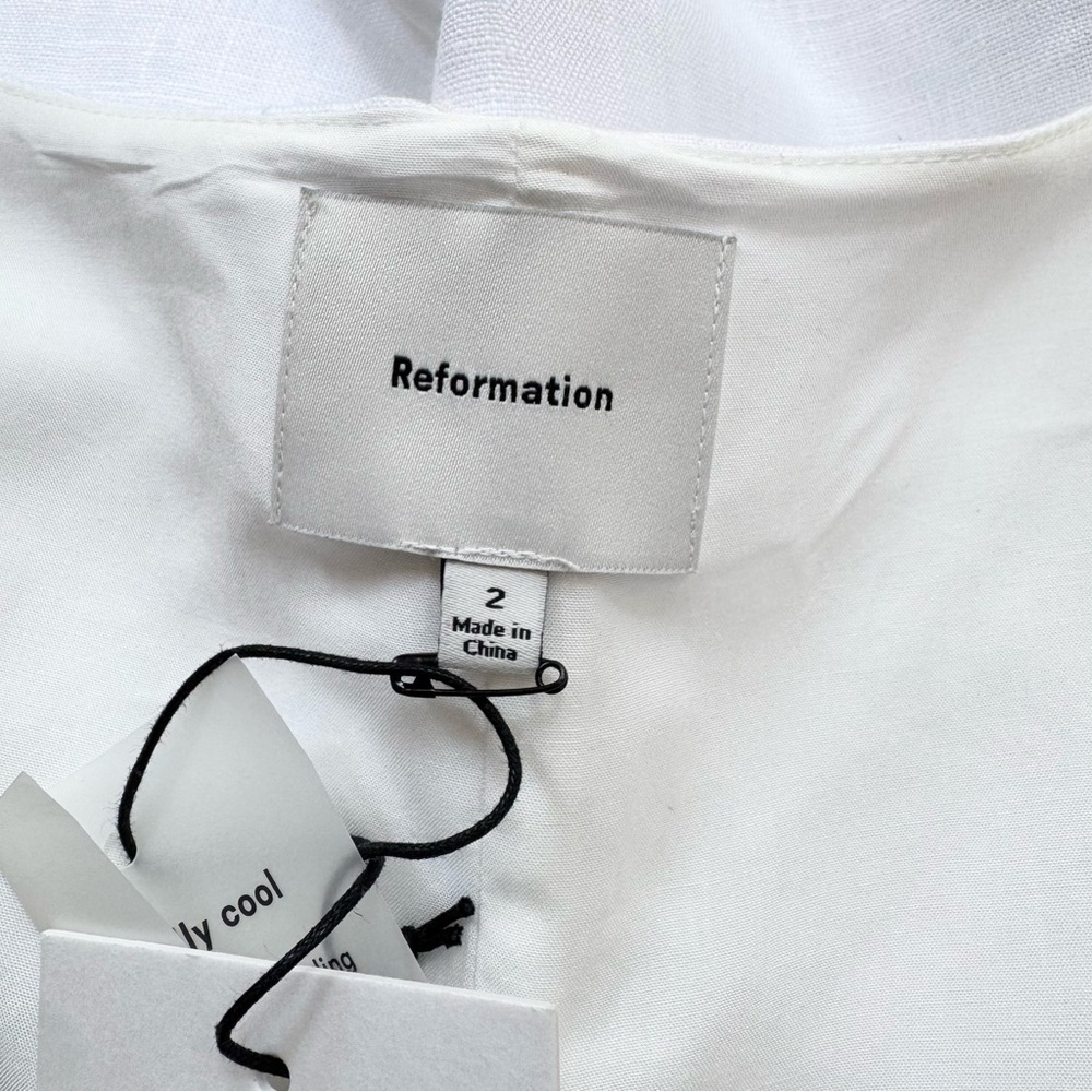 NWT Reformation Hamley Linen Mini Dress White 2 - Picture 9 of 16